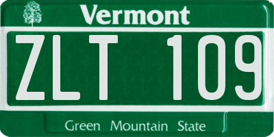 VT license plate ZLT109