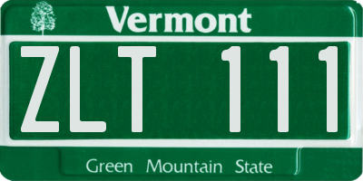 VT license plate ZLT111