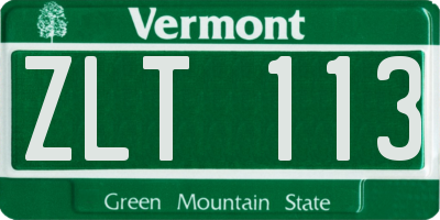 VT license plate ZLT113