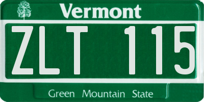 VT license plate ZLT115
