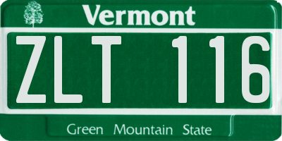 VT license plate ZLT116