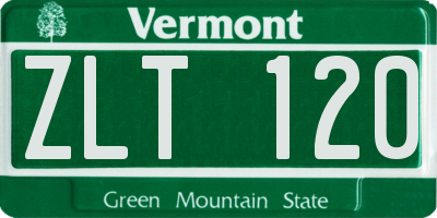 VT license plate ZLT120