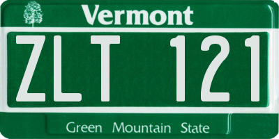 VT license plate ZLT121