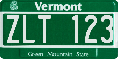 VT license plate ZLT123