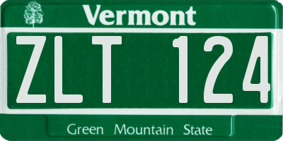 VT license plate ZLT124