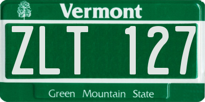 VT license plate ZLT127