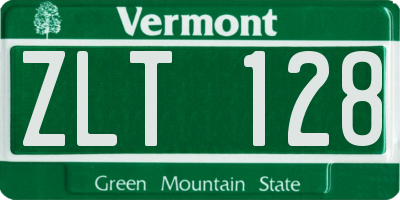 VT license plate ZLT128