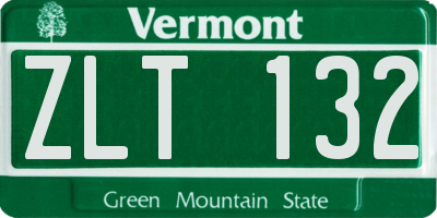 VT license plate ZLT132