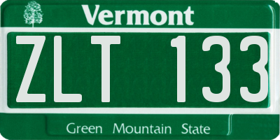 VT license plate ZLT133