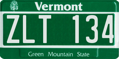 VT license plate ZLT134