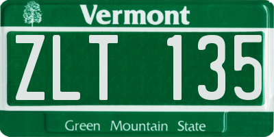 VT license plate ZLT135