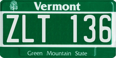 VT license plate ZLT136
