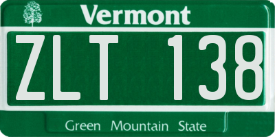 VT license plate ZLT138