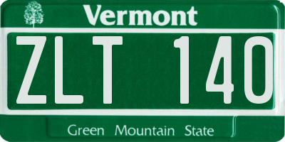 VT license plate ZLT140