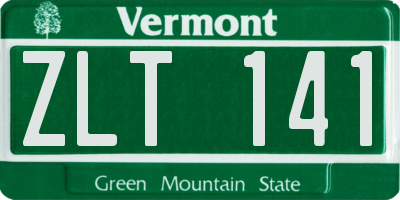 VT license plate ZLT141