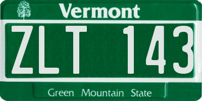 VT license plate ZLT143