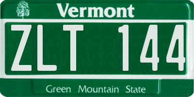 VT license plate ZLT144