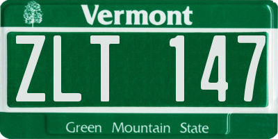 VT license plate ZLT147