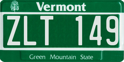 VT license plate ZLT149