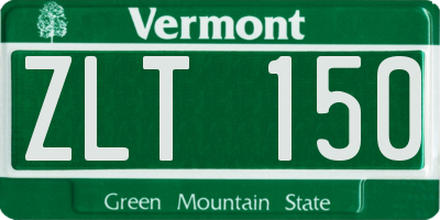 VT license plate ZLT150