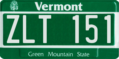 VT license plate ZLT151