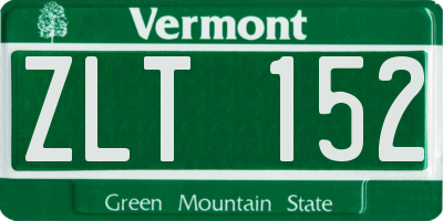 VT license plate ZLT152