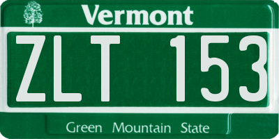 VT license plate ZLT153