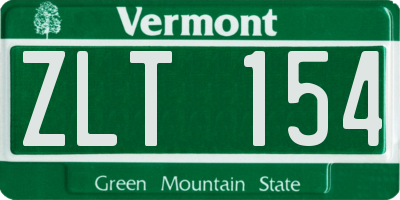 VT license plate ZLT154