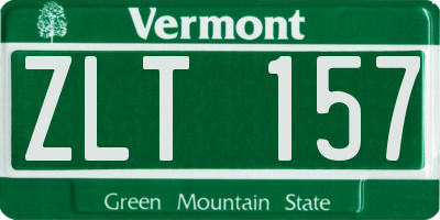 VT license plate ZLT157