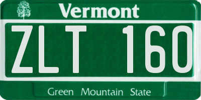 VT license plate ZLT160