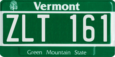 VT license plate ZLT161