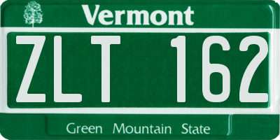 VT license plate ZLT162