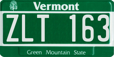 VT license plate ZLT163