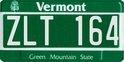 VT license plate ZLT164