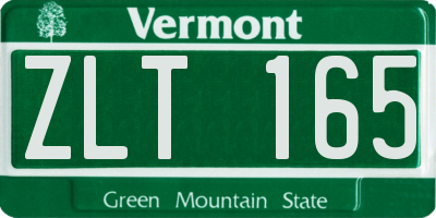 VT license plate ZLT165