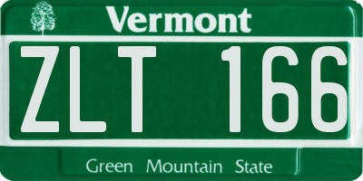 VT license plate ZLT166