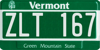 VT license plate ZLT167