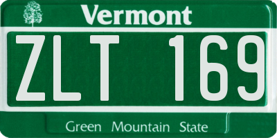 VT license plate ZLT169