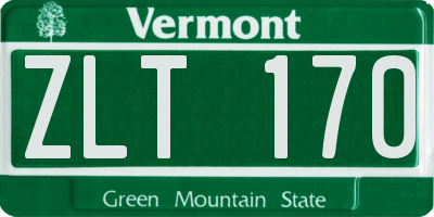 VT license plate ZLT170