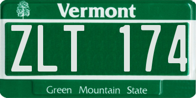 VT license plate ZLT174