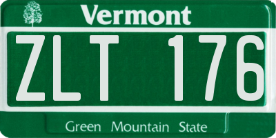 VT license plate ZLT176