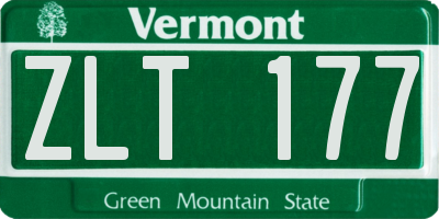 VT license plate ZLT177
