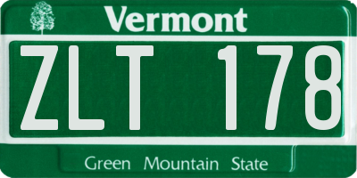 VT license plate ZLT178
