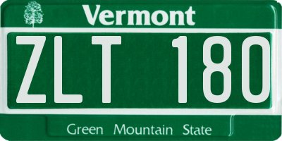 VT license plate ZLT180