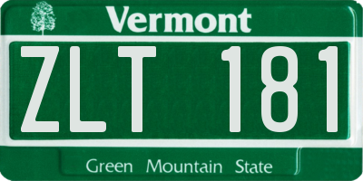 VT license plate ZLT181
