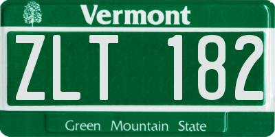 VT license plate ZLT182