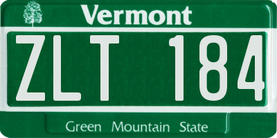 VT license plate ZLT184