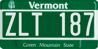 VT license plate ZLT187