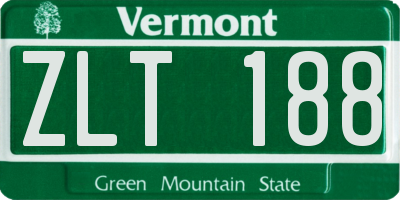 VT license plate ZLT188