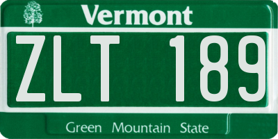 VT license plate ZLT189